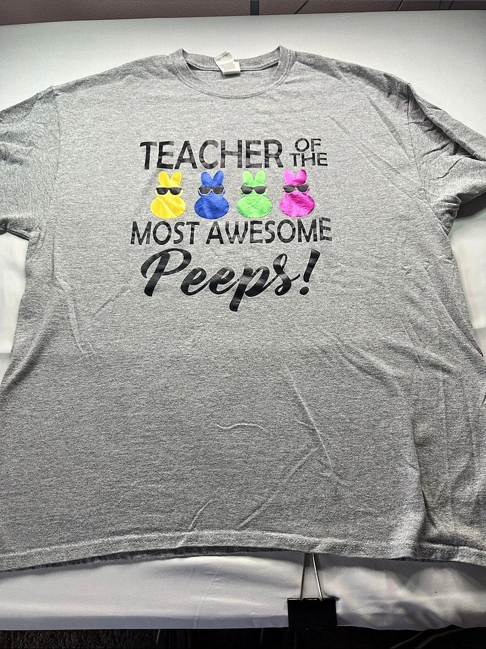 Gildan Teacher of the Most Awesome Peeps T-Shirt Tee XL